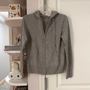 J.Crew 100% Cashmere Hooded Zip-Up Sweater - Size S EUC
